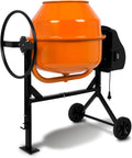 EBERTH 160L Hormigonera eléctrica móvil, motor de 650W, bastidor, tambor y corona dentada de acero, volante bloqueable, placa base ancha, hormigonera profesional, tambor orientable, manejo sencillo