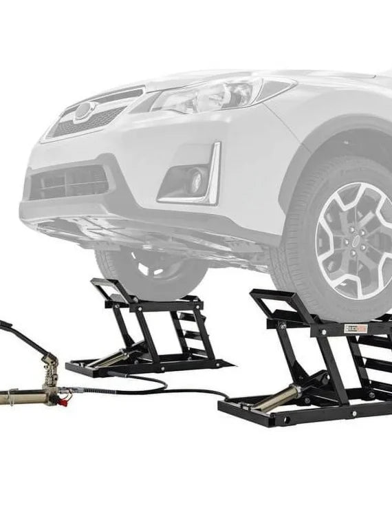 Elevador hidráulico para autos Black Widow con rampa – capacidad de 3,000 lb. por par