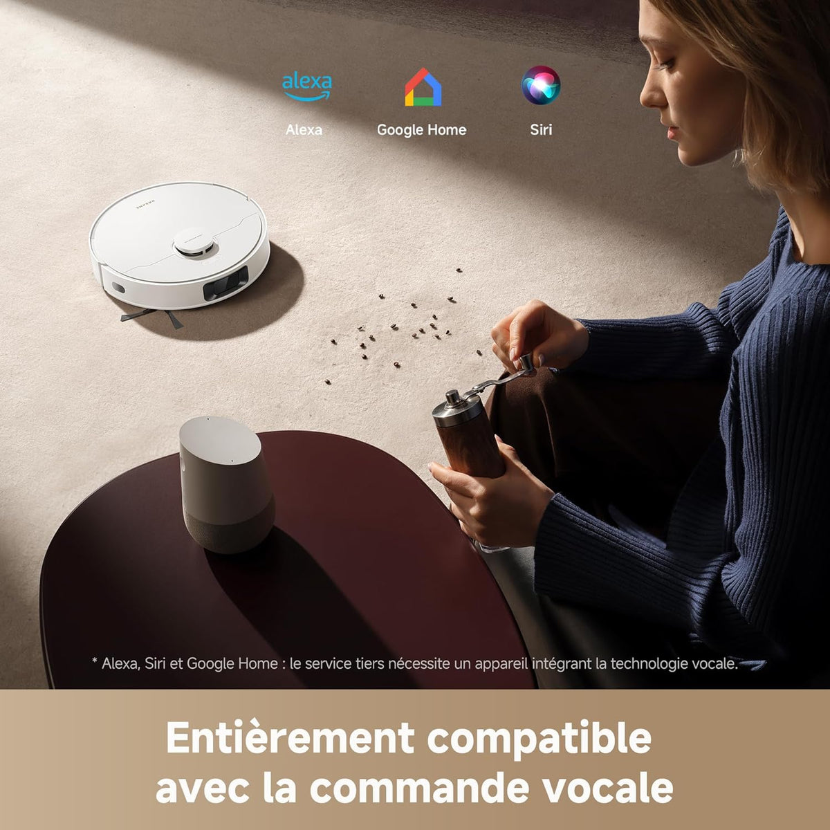 Robot Aspirador DREAME D20, 13 000 Pa, Cepillo Duo para Pelo de Mascotas, Navegación Láser, Aspirador y Fregasuelos 2 en 1, Suelos Duros y Alfombras/Moquetas, Batería de 5 200 mAh, Aplicación y Control por Voz