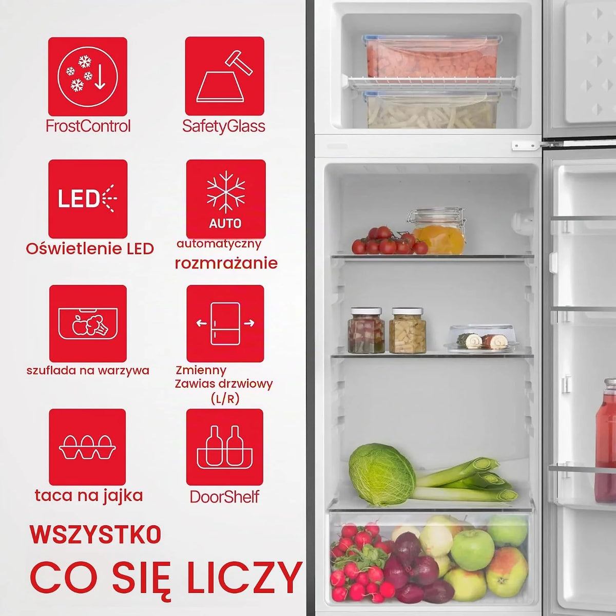 Amica DT 374 160 E lodówko-zamrażarka/wysokość 144 cm/pojemność użytkowa 211 l/wygląd stali szlachetnej