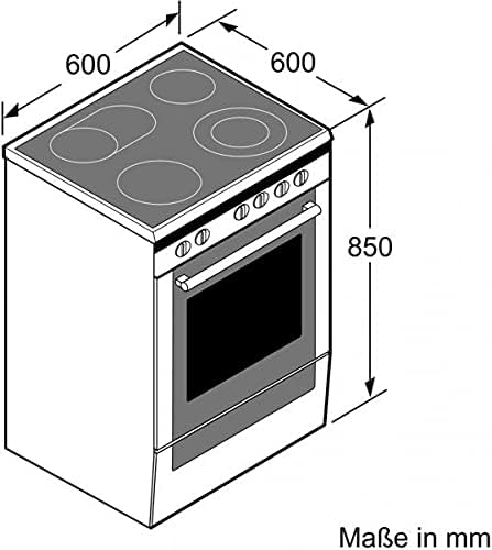 Cocina eléctrica de libre instalación Bosch Serie 4 HKR39C250, 60 cm de ancho, asistente de limpieza EcoClean Direct, aire caliente 3D para hornear en 3 niveles, control por pantalla LED, zona de cocción ampliable para recipientes grandes