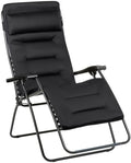 LAFUMA MOBILIER - Sillón relax acolchado de gravedad cero RSX CLIP XL - Tumbona plegable para jardín e interior - Tejido AirComfort - Silla reclinable versátil, máxima comodidad, Francia - Acero negro