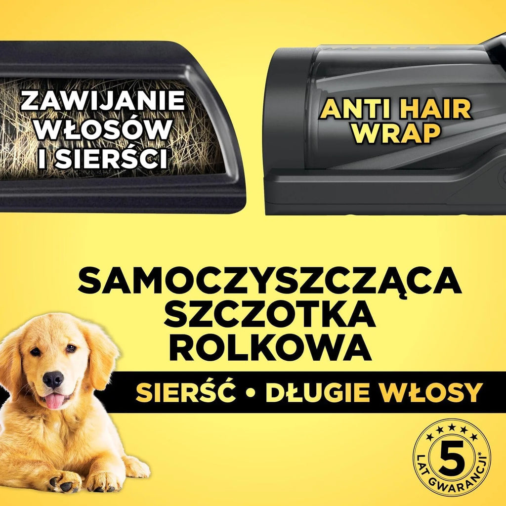 Shark PowerPro Odkurzacz bezprzewodowy, FloorDetect, Anti-Hair Wrap, Anti-Allergen Complete Seal, lekki, elastyczny, tryb ręczny, czas pracy 50 min, pojemnik na kurz XL, metaliczny (java), IZ380EUT