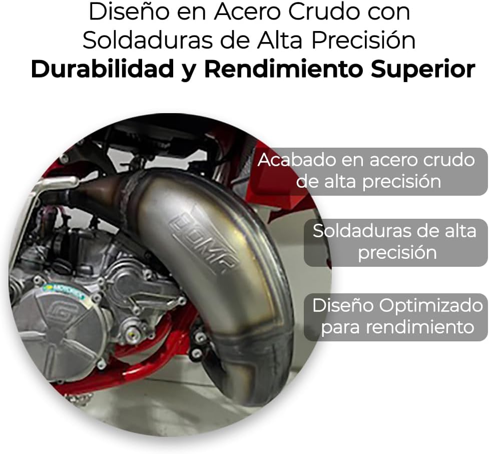 Sistema de escape Doma Racing para KTM SX 85 / Husqvarna TC 85 / GasGas MC 85 (modelos 2018-2024) - Aumenta la potencia y el rendimiento - Acero de alta calidad