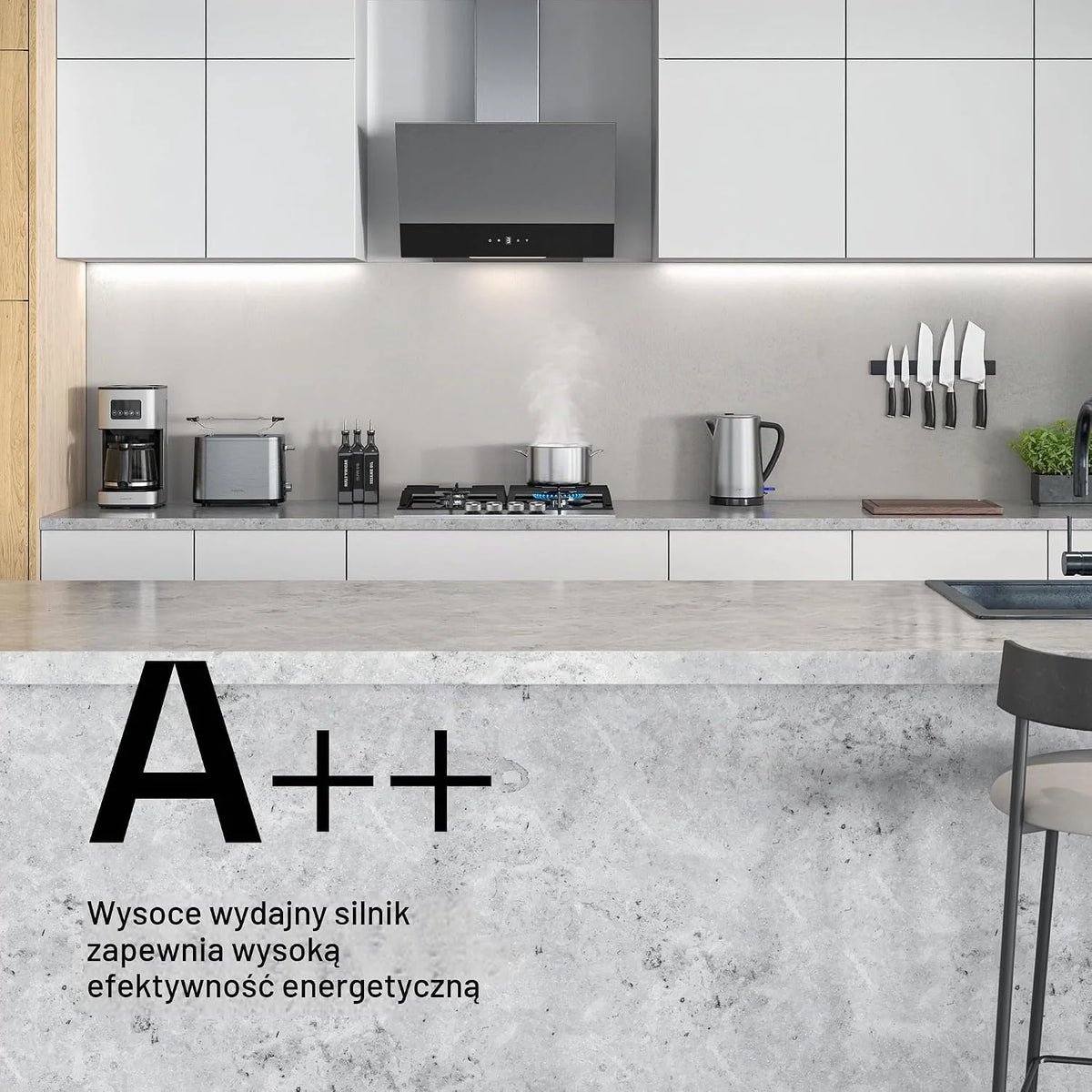 Klarstein Okap kuchenny, Verosteel 60 cm – Okap przyścienny skośny, 624 m³/h, energooszczędny A++, dotykowy, LED, cichy, ze stali nierdzewnej i szkła, filtr przystosowany do mycia w zmywarce