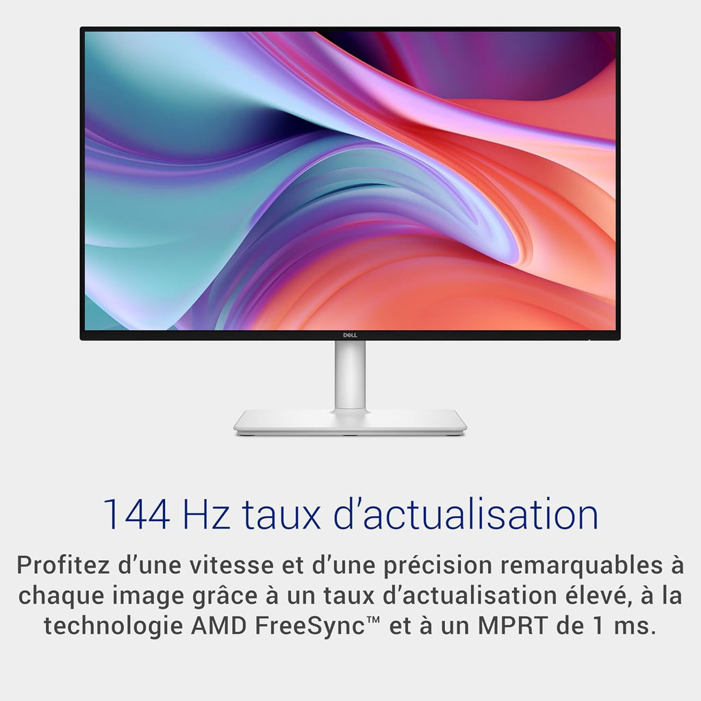 Monitor Dell 27 Plus - S2725HSM, Full HD (1920x1080), 144Hz, IPS, 1ms MPRT, AMD FreeSync, 99% sRGB, Ajuste de altura, Altavoces integrados, 2 HDMI, Garantía de 3 años, Blanco