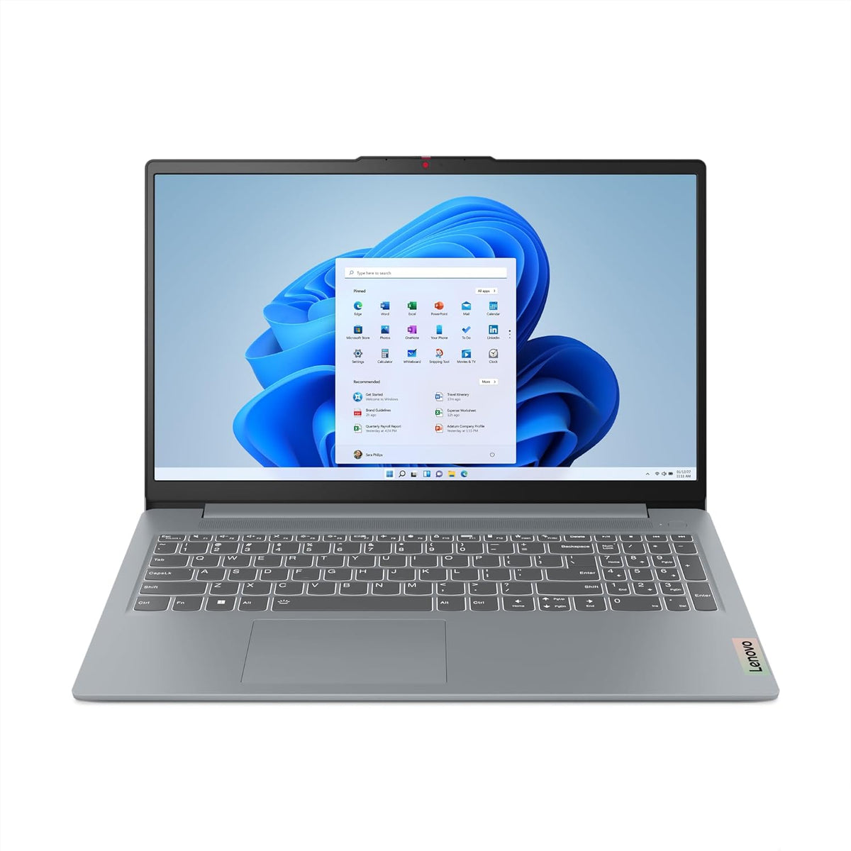 Lenovo IdeaPad Slim 3 15AMN8 - Portátil 15.6'' FHD (AMD Ryzen 3 7320U, RAM 8GB, SSD 256GB, AMD Radeon Graphics, Windows 11 Home) Teclado AZERTY Francés - Gris