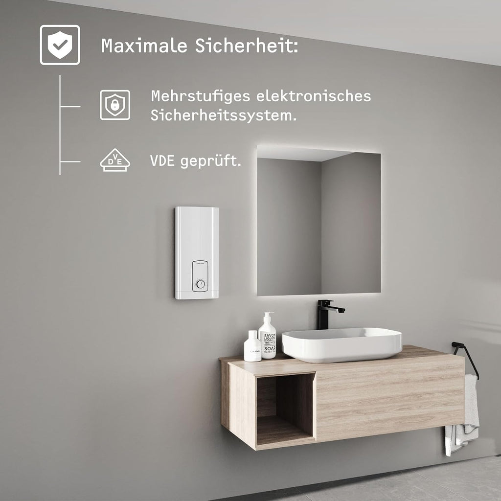 STIEBEL ELTRON Calentador de agua instantáneo electrónico de última generación DHB 27 ST Trend, especialmente eficiente energéticamente gracias a la tecnología 3i, selección de temperatura con precisión de grado, 204203