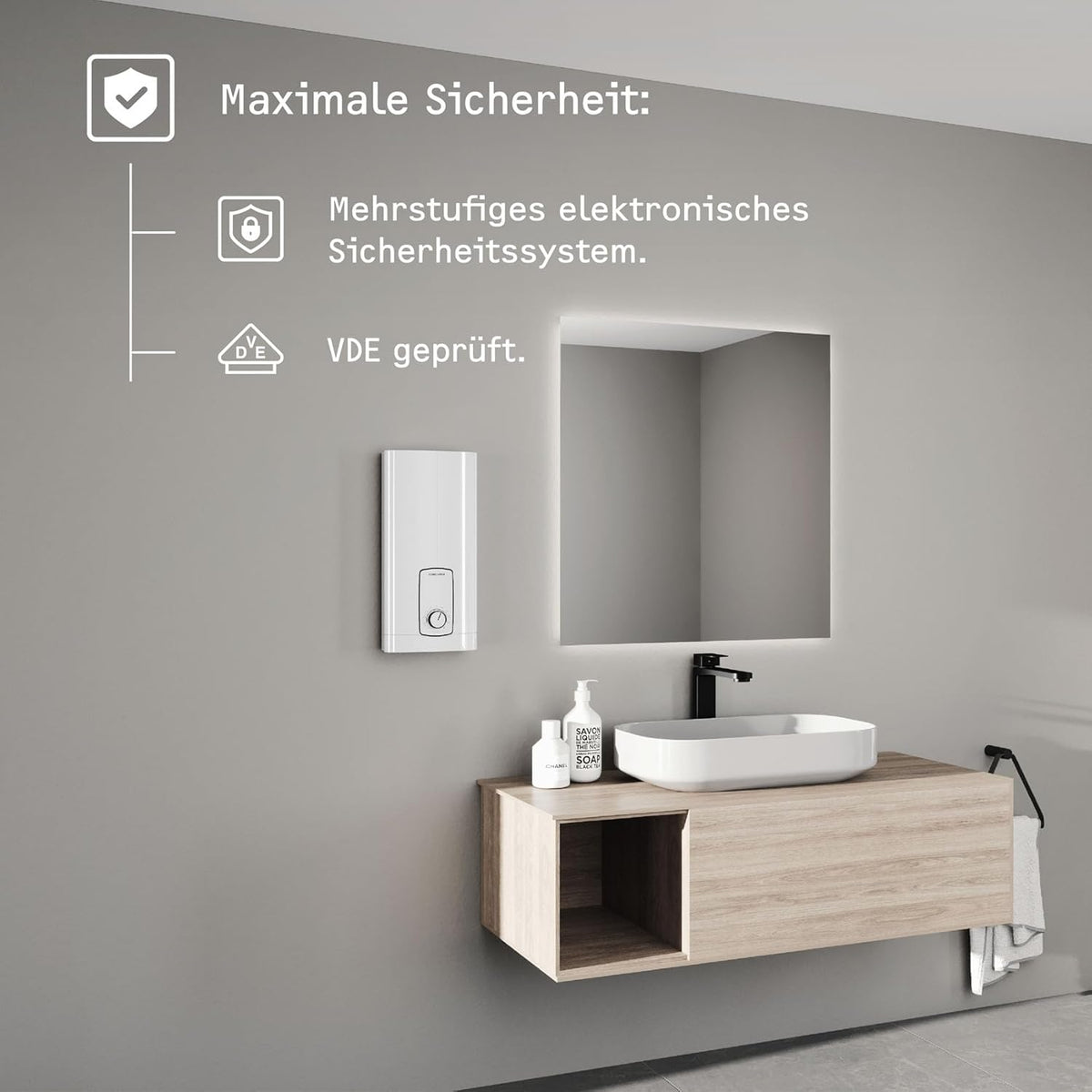 STIEBEL ELTRON Calentador de agua instantáneo electrónico de última generación DHB 27 ST Trend, especialmente eficiente energéticamente gracias a la tecnología 3i, selección de temperatura con precisión de grado, 204203