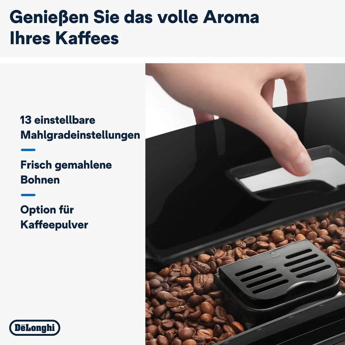 Cafetera superautomática De'Longhi Magnifica S con espumador de leche, espresso y capuchino, panel de control, negro ECAM11.112.B
