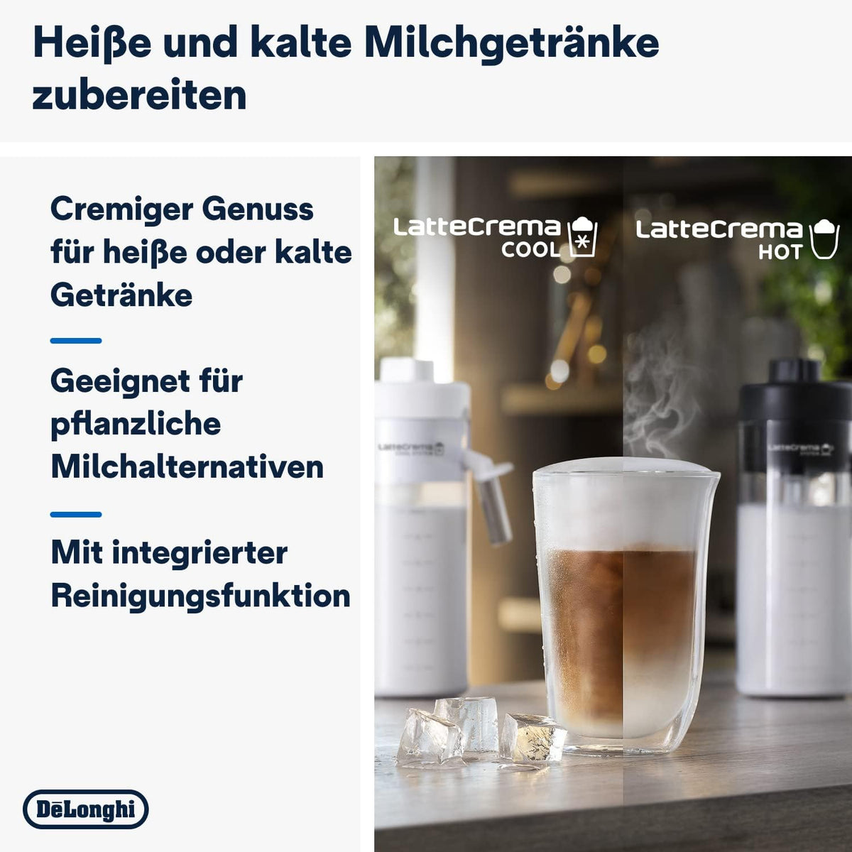 De’Longhi Eletta Explore - Cafetera superautomática Perfetto con espumador de leche LatteCrema, 40 bebidas con solo pulsar un botón, pantalla táctil a color, gris oscuro (ECAM452.57.G)