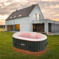 Jacuzzi Arebos con iluminación LED | Inflable | Interior y exterior | 190x120 cm ovalado | 2 personas | 90 boquillas de masaje | con calefacción | 550 litros | Incl. cubierta | Bubble Spa y masaje de bienestar