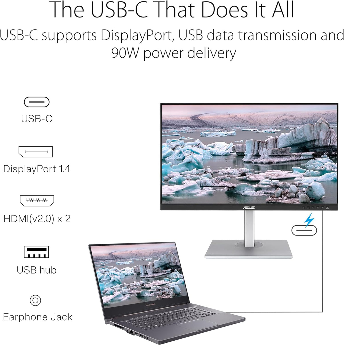 Monitor Profesional ASUS ProArt PA278CGV de 27", IPS, QHD (2560 x 1440), 144 Hz, 95% DCI-P3, precisión de color ∆E < 2, Calman Verified, USB-C PD 90W, VESA DisplayHDR 400, FreeSync Premium