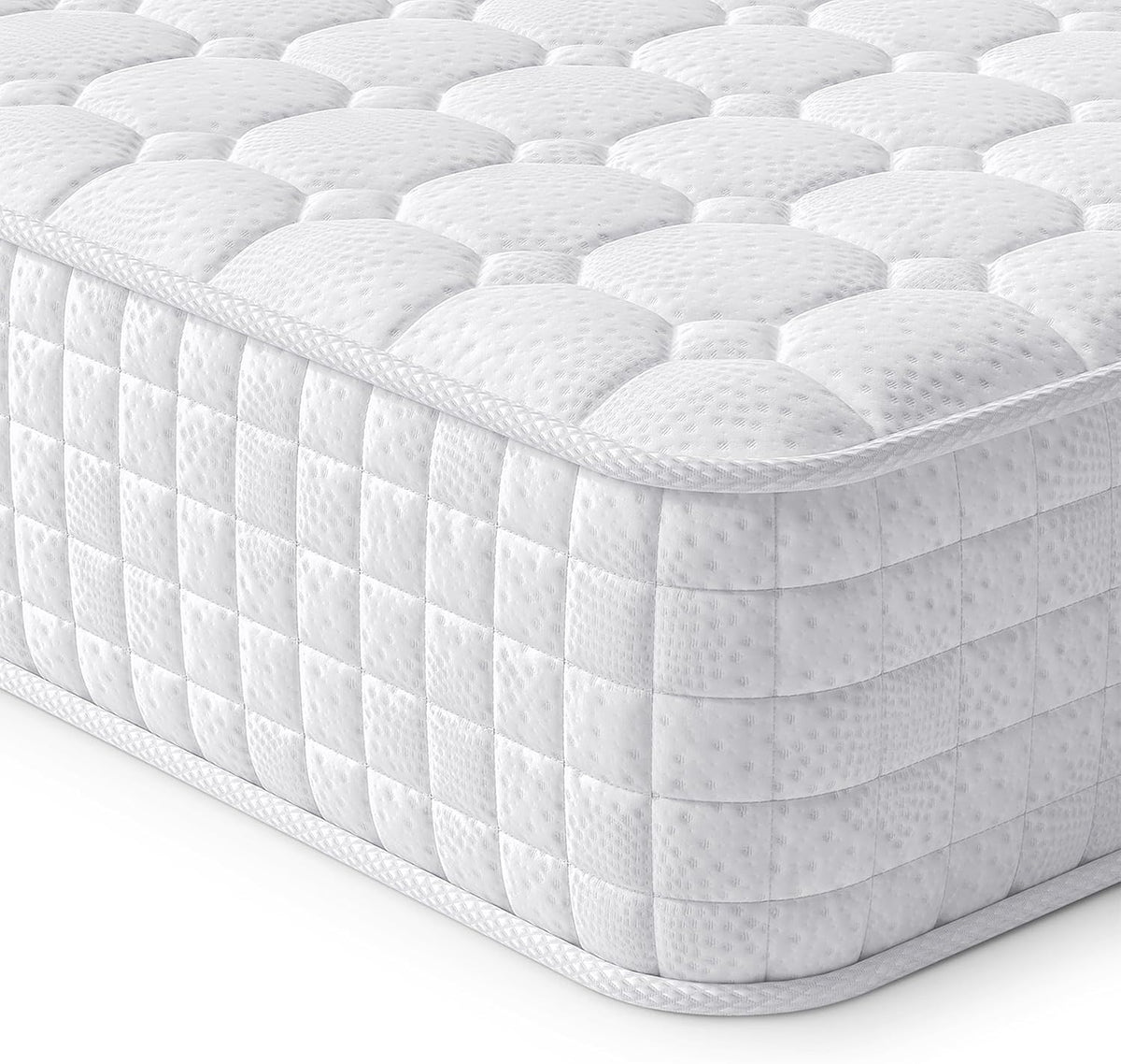Vesgantti Materac 24 cm wysokości H3, 90 x 200 cm, średnio-twardy, 7-strefowy, materac kieszeniowy, ortopedyczny, materac kieszeniowy, materac z zimnej pianki Öko-Tex (biały, Tight Top)