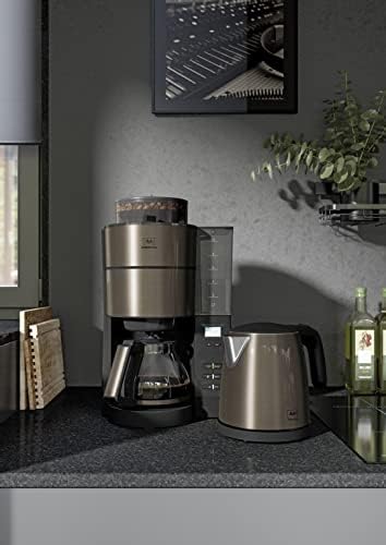 Melitta AromaFresh - Cafetera de filtro - con jarra de cristal - molinillo integrado - función de temporizador - 10 tazas - Negro puro