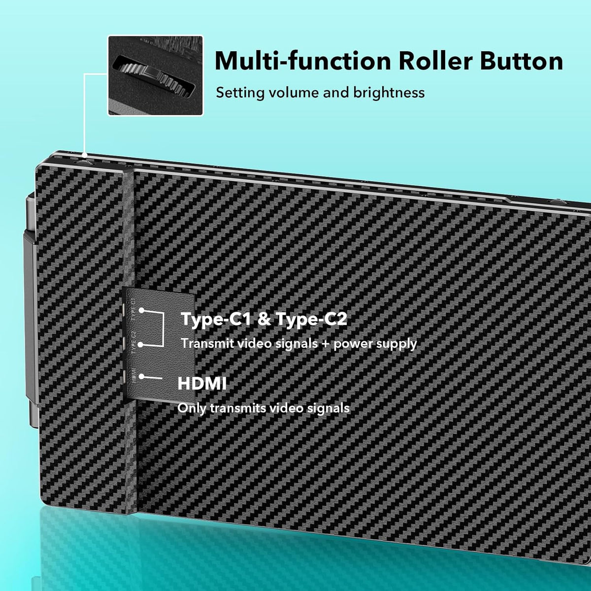 Monitor portátil de 14", extensión de pantalla para ordenador portátil, monitor triple FHD 1080P, pantallas para PC con HDMI/USB-C Plug & Play para Mac, Windows y Chrome