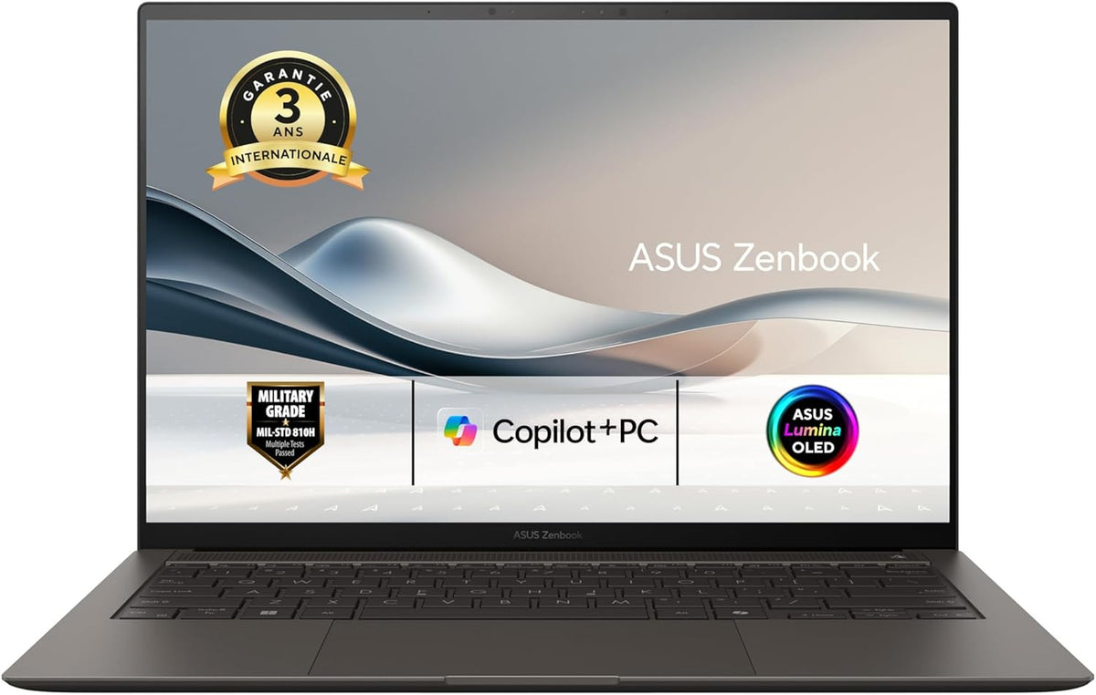 ASUS Zenbook S 14 AI-UX5406-68W OLED 14 pulgadas 3K (2880 x 1800) 120Hz Portátil (Procesador Intel Core Ultra 7, 32 GB LPDDR5X, 1 TB SSD NVMe, Intel Arc Graphics, Windows 11 Home) – Teclado AZERTY