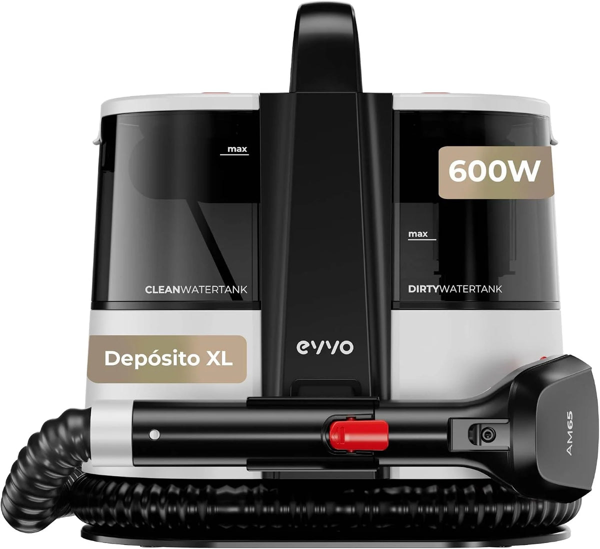 EVVO AM65 wydajny środek do czyszczenia dywanów i tapicerki o mocy 600 W, odkurzacz wodny do tapicerki, sof i samochodów, urządzenie do czyszczenia tapicerki z funkcją spryskiwania i ssania, oddzielne