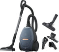 Electrolux Pure D8, controles remotos, aspiradora de trineo con bolsa, ultrasilenciosa, 57 dB, potencia automática inteligente, asa con controles y pantalla LED, PD82-8DB, azul denim