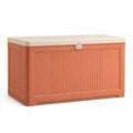 Arcón de jardín de polipropileno 120x50x60 cm naranja beige
