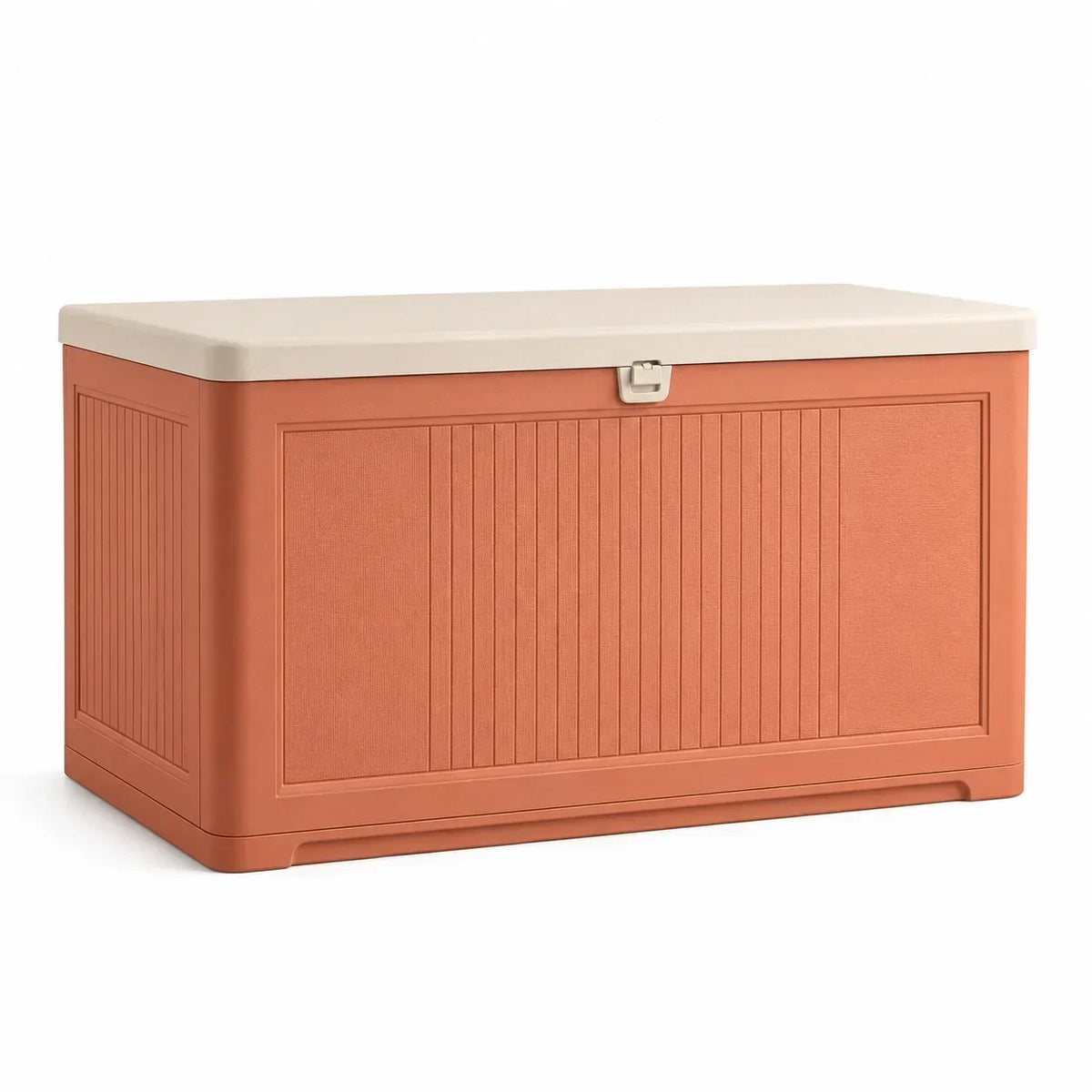 Arcón de jardín de polipropileno 120x50x60 cm naranja beige