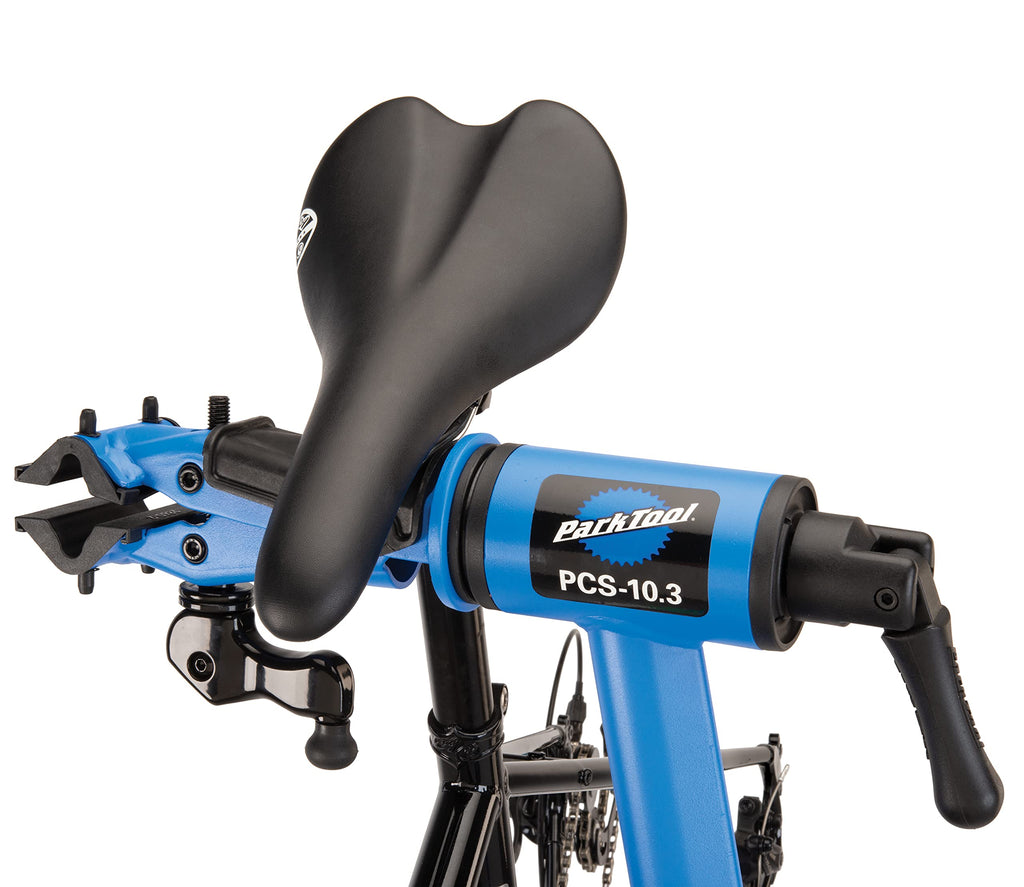 Soporte de reparación para bicicletas PCS-10.3, ajustable en altura, plegable, con pinza regulable 37 × 37 × 145 cm