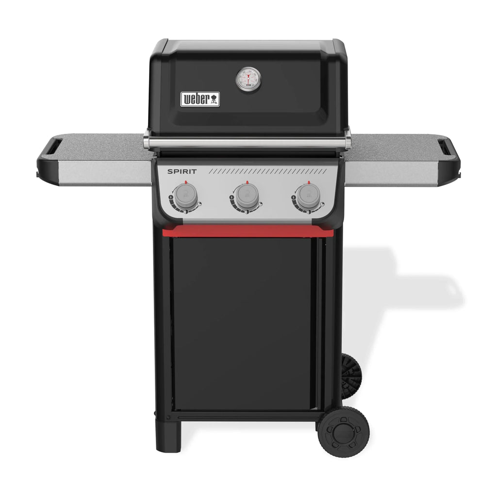 Barbacoa de gas Weber Spirit E310, 3 quemadores, encendido SnapJet, ruedas, rejilla de calentamiento, superficie de cocción de 51x46 cm, negro y plateado