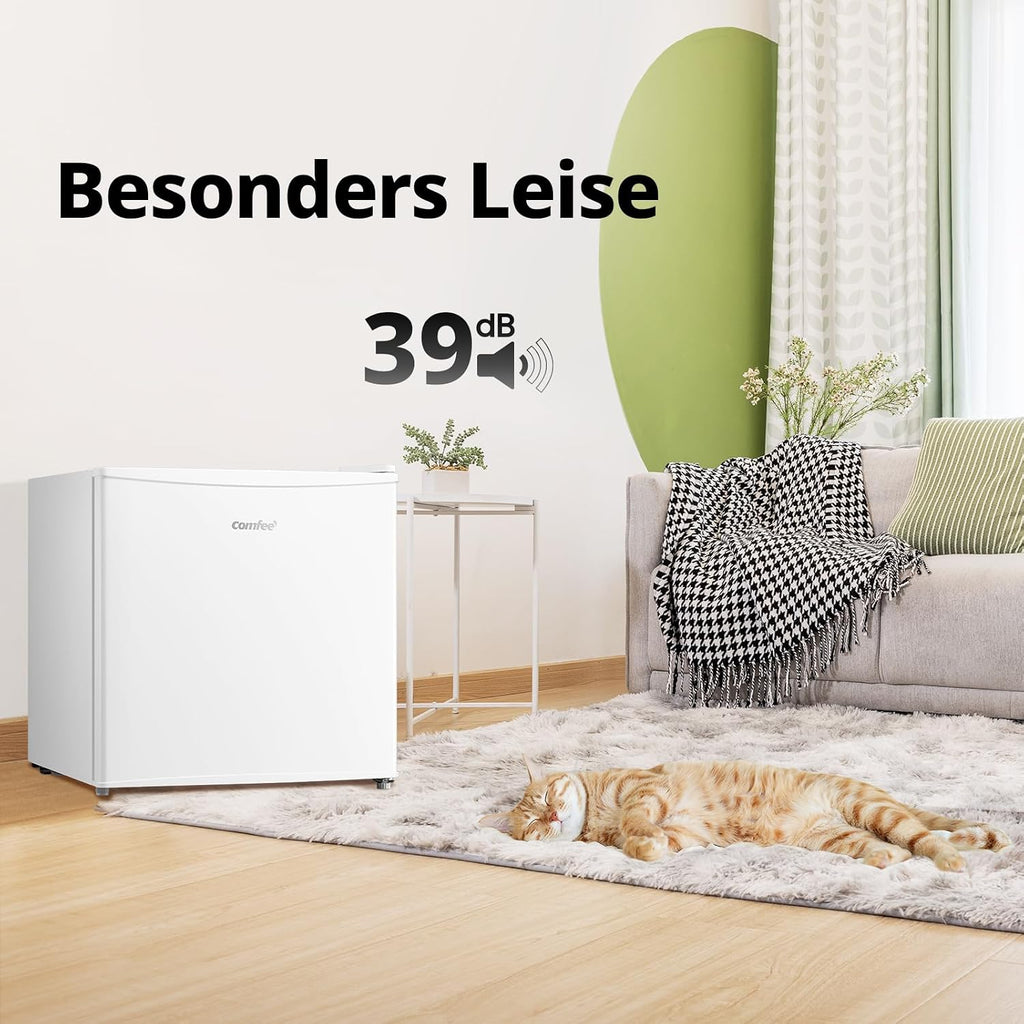 COMFEE RCU40WH3EU(E) Mini congelador de 31 L con compresor inverter, eficiencia energética D, capacidad de congelación de 4 estrellas, silencioso 39 dB, congelador de sobremesa compacto para oficina, cocina, residencia de estudiantes, blanco