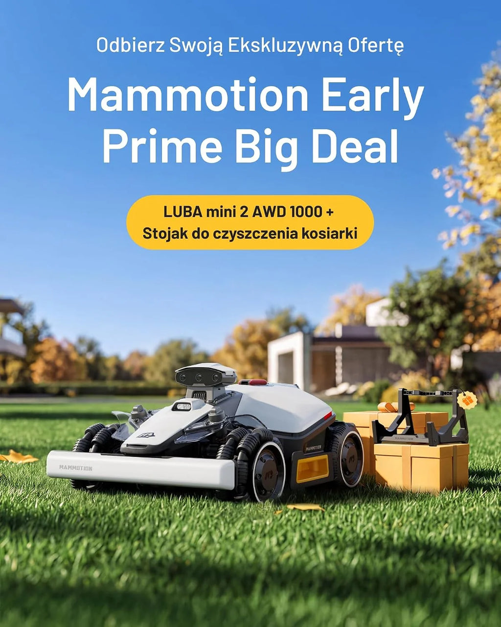 MAMMOTION LUBA Mini 2 AWD 1000 robot koszący bez przewodu, Zalec. 1000 m²