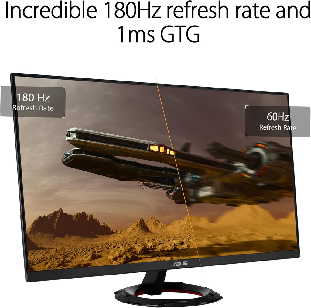 Monitor gaming ASUS TUF Gaming VG249Q3R – 23,8 pulgadas, Full HD (1920x1080), 180 Hz, Fast IPS, Extreme Low Motion Blur™, 1ms (GTG), FreeSync™, Variable Overdrive, 100% sRGB