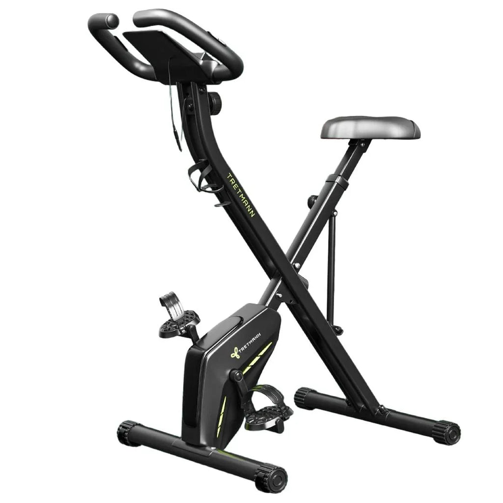 Bicicleta estática plegable Tretmann Home con resistencia magnética de 16 niveles, asiento acolchado y capacidad de carga de 150 kg