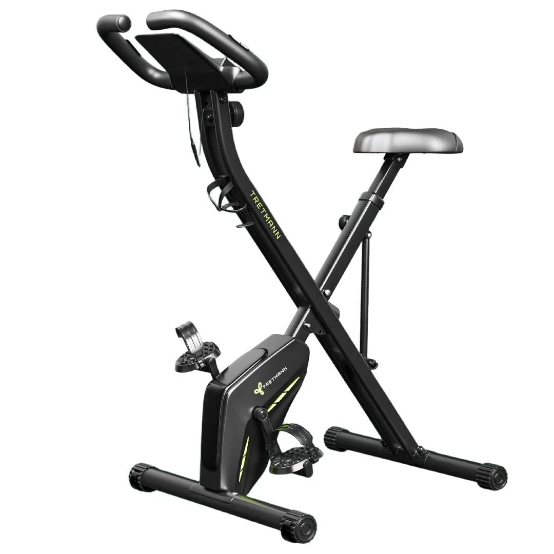 Bicicleta estática plegable Tretmann Home con resistencia magnética de 16 niveles, asiento acolchado y capacidad de carga de 150 kg