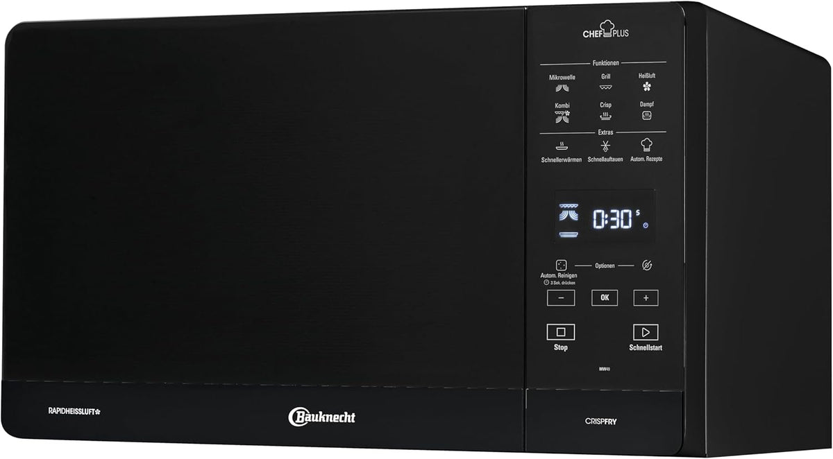 Bauknecht MW 49 SL Horno microondas independiente/ Microondas 800 vatios/ Grill de cuarzo 900 vatios/ Aire caliente 1700 vatios/ Función de cocción al vapor incl. recipiente de vapor