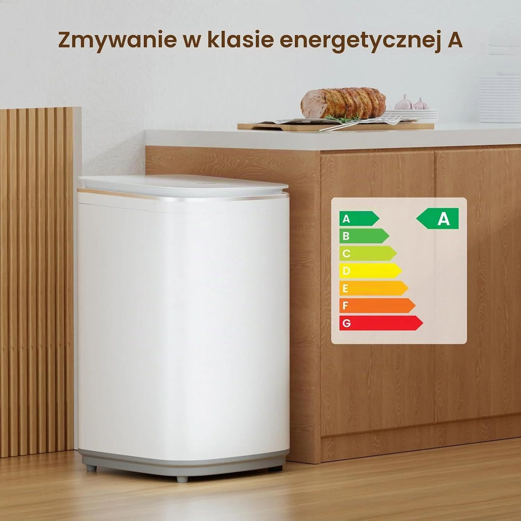 HAVA Mini pralka, pojemność 3 kg, mała pralka i wirówka, w pełni automatyczna, z 8 programami, funkcja prania na gorąco i pompa odpływowa, oszczędność miejsca w mieszkaniu, mieszkaniu i kamperze