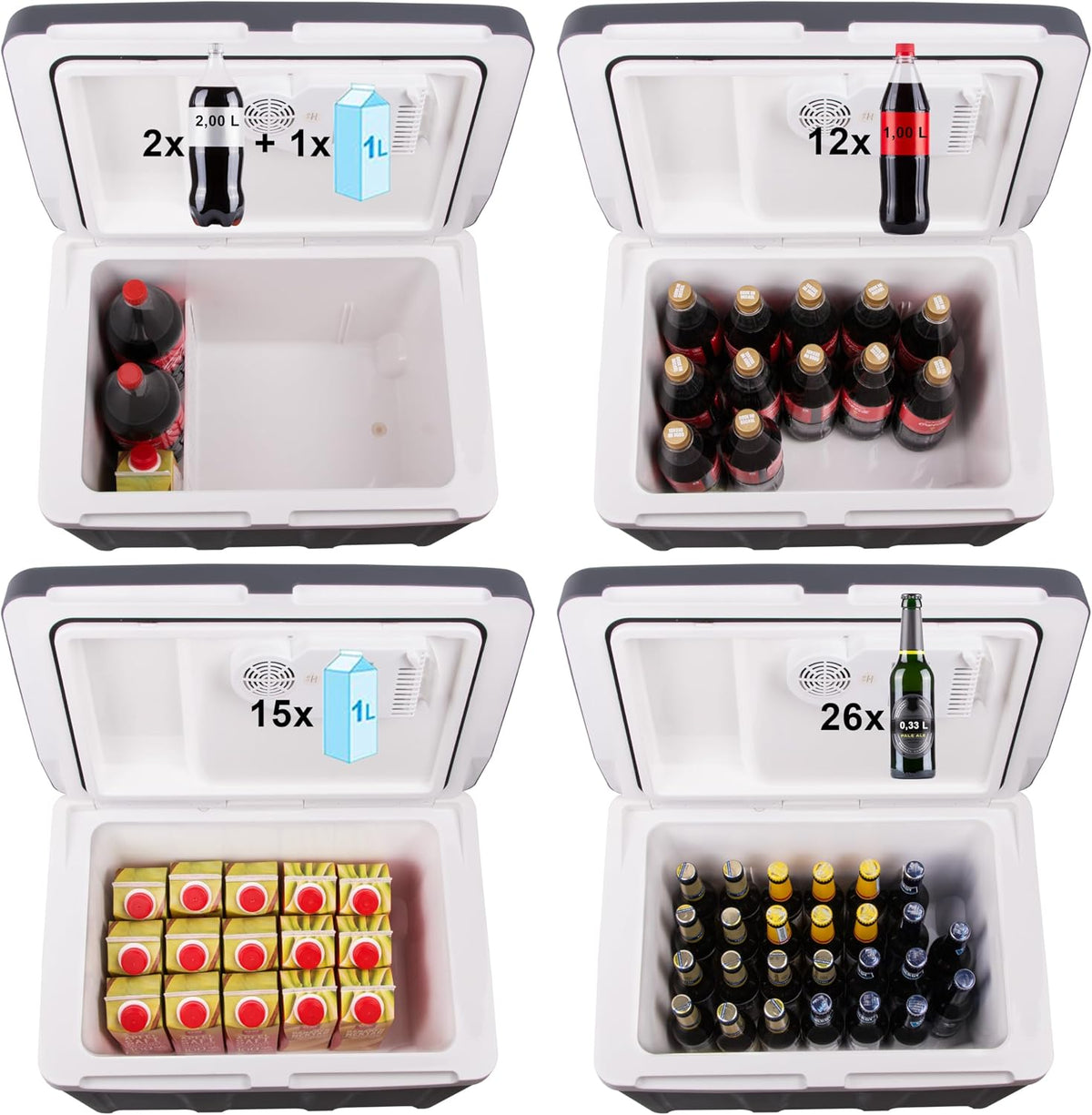 Nevera portátil eléctrica de 45 litros, 12V 230V, FUNCIÓN FRÍO y CALOR, nevera termoeléctrica con ruedas para coche y camión, mininevera, caja térmica para coche, barco, camping, silenciosa, modo ECO