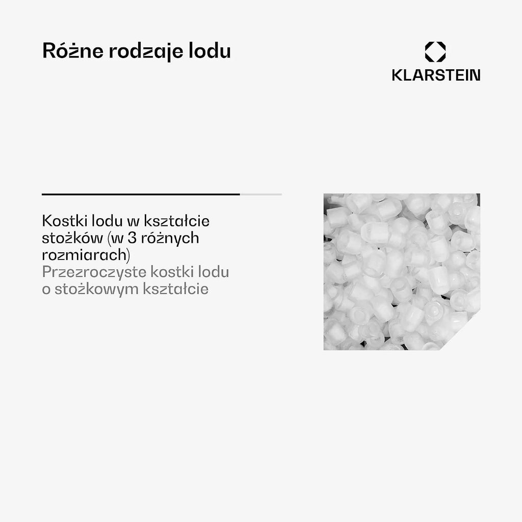Klarstein Mr. Silver Frost kostkarka do lodu - 150 W, zbiornik 3,3 litra, wyściółka z tworzywa sztucznego bez smaku, system pomp, łatwy do czyszczenia, odłączane części, stal nierdzewna, czarny