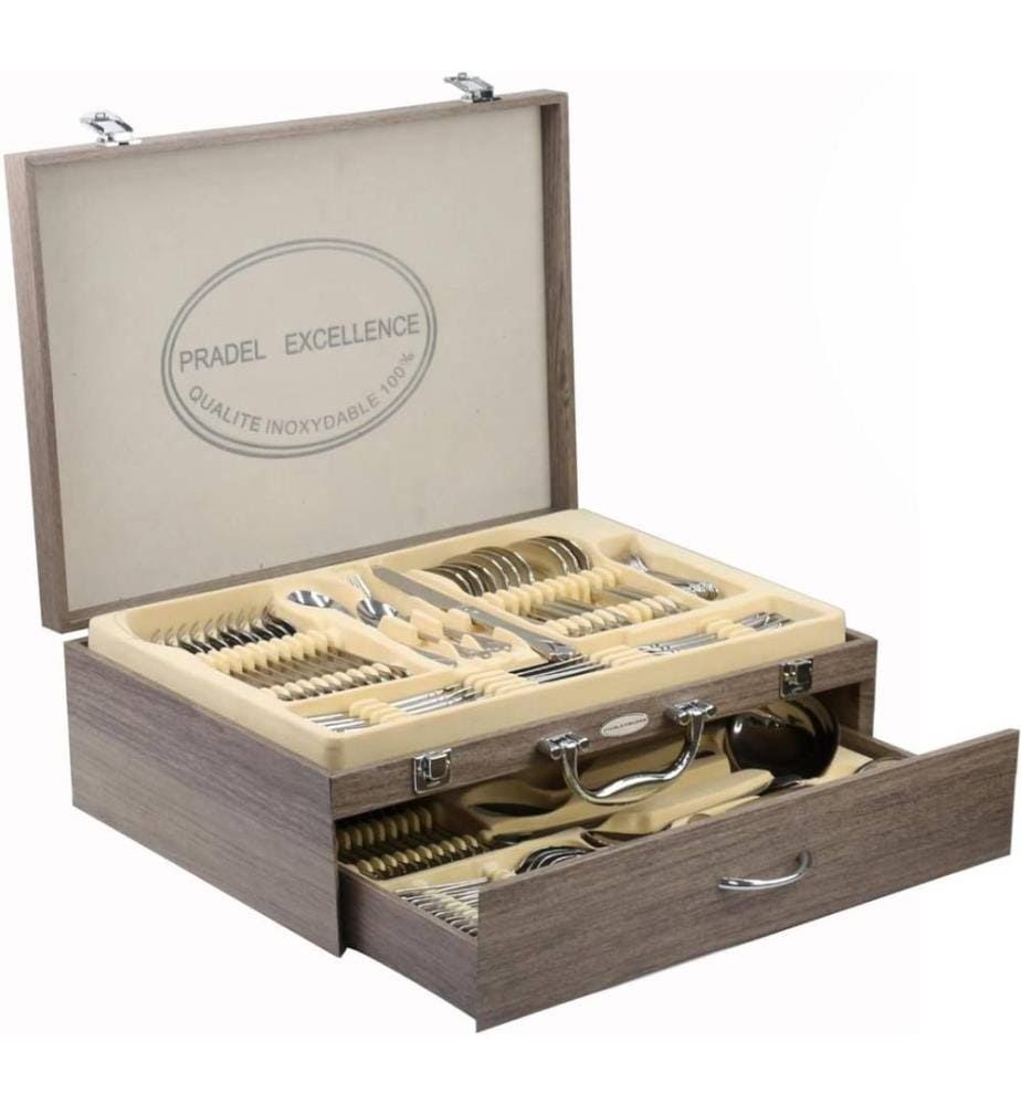 Ménagère 84 cubiertos Pradel Excellence Ambiance inox estuche 1 cajón