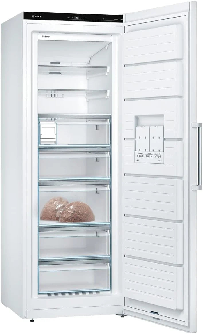 Bosch GSN58AWDP seria 6 zamrażarka XXL, 191 x 70 cm bardzo szeroka, 365 l, NoFrost nigdy więcej rozmrażania, oświetlenie LED, równomierne oświetlenie, BigBox miejsce na duże mrożonki, kolor biały