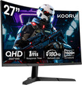 Monitor Gaming KOORUI de 27 pulgadas, pantalla QHD 2560x1440, 180 Hz, pantalla curva, Adaptive-Sync, VESA 100x100 mm, 2xHDMI 2.0 y 1xDisplayPort 1.4