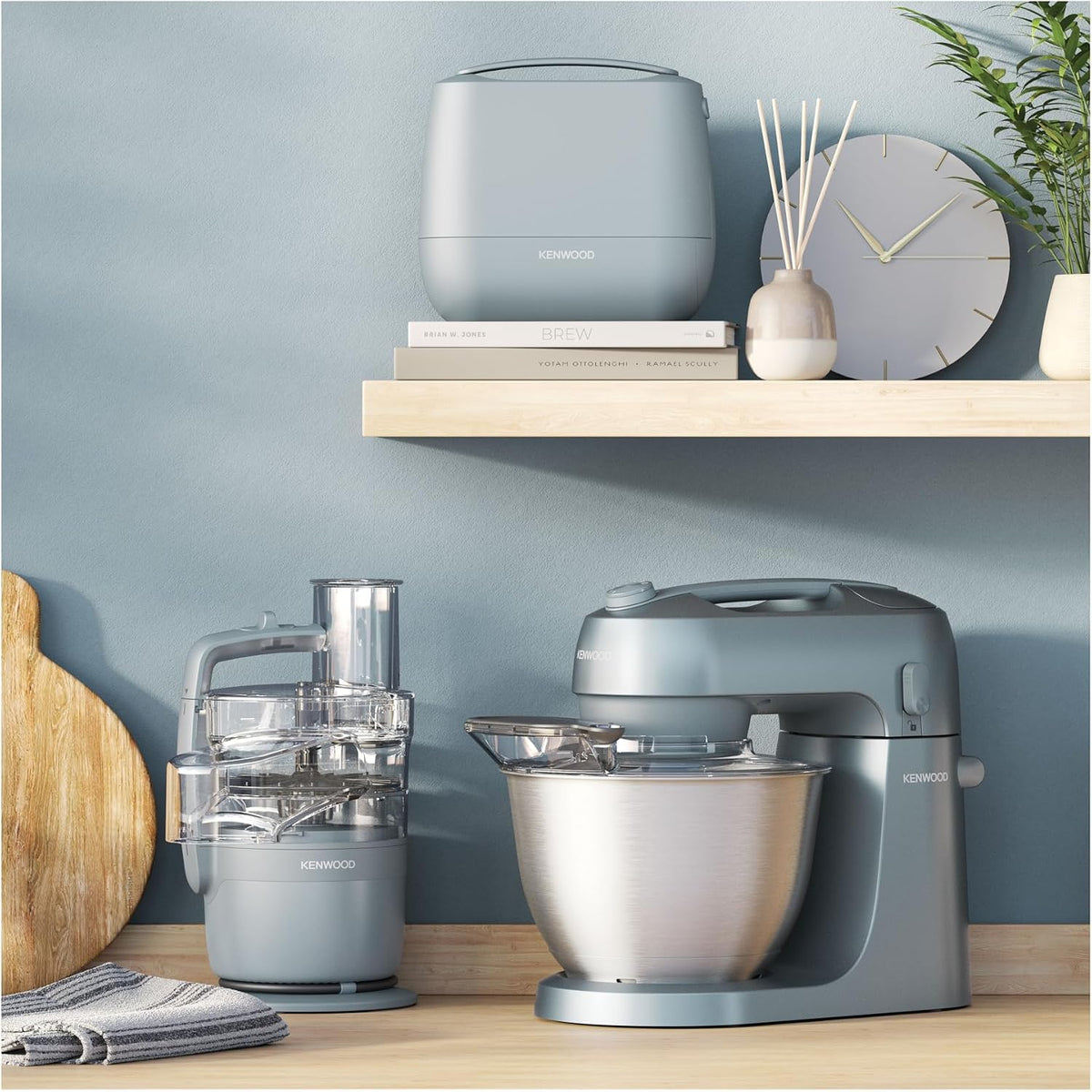 Kenwood MultiPro Compact wielofunkcyjny robot kuchenny z funkcją Express Serve, ostrzem ze stali nierdzewnej, tarczami do krojenia i tarką, funkcją pulsu, burzą niebieską (FDP23.130GY)