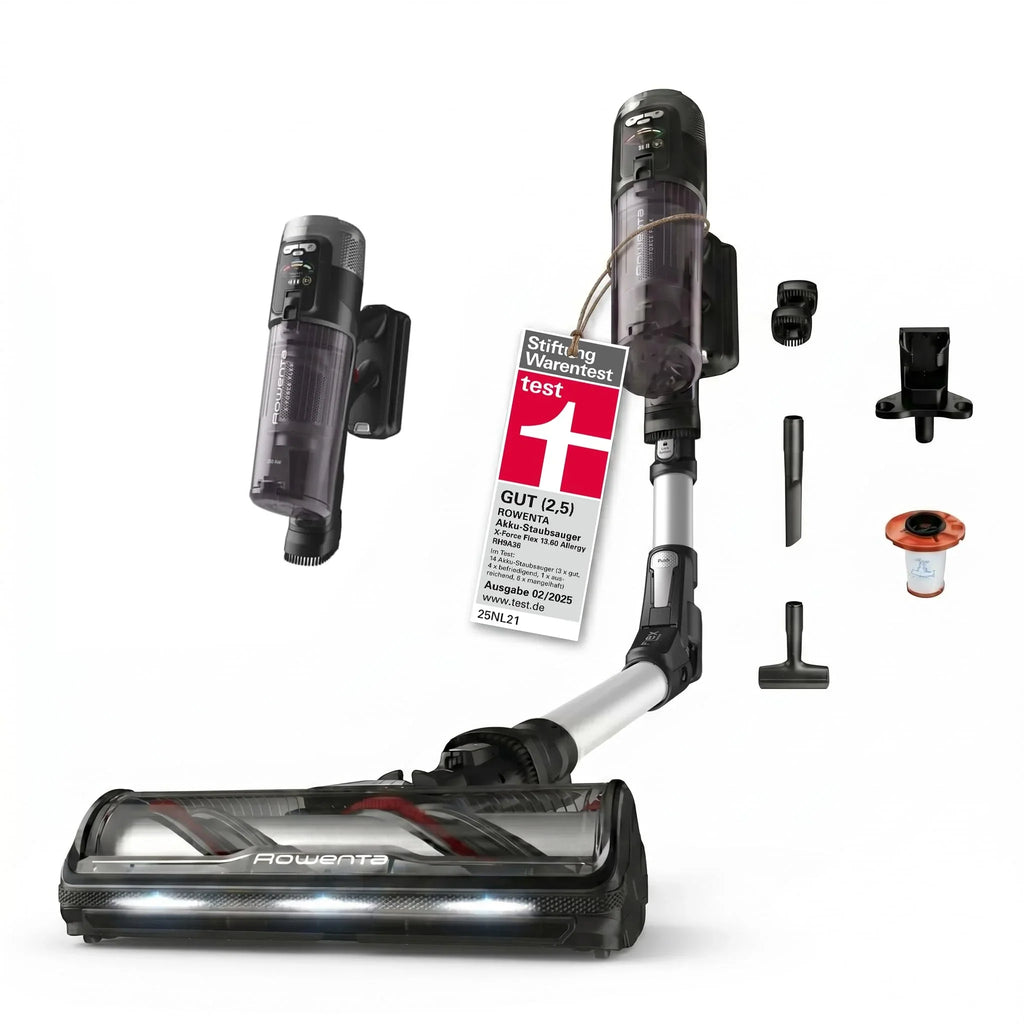 Aspiradora sin cable Rowenta X-Force Flex 13.60 antialérgica, 150 Air W, 60 min de autonomía, flexible, RH9A36WV