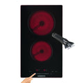 AREBOS Placa vitrocerámica Encimera eléctrica Control Cocina 2 zonas