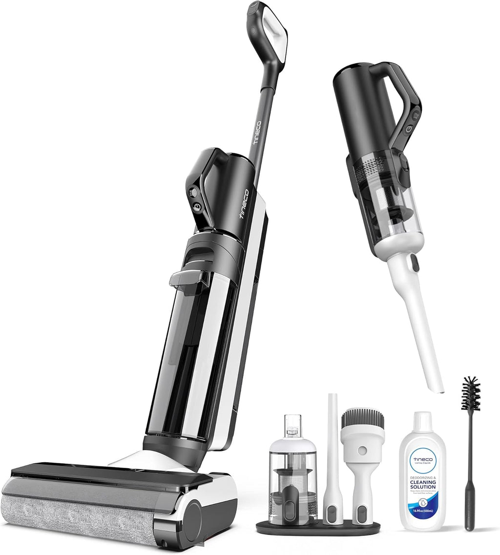 Aspiradora y fregadora inalámbrica inteligente Tineco Floor One S5 Combo, S5 Combo ideal para suciedad pegajosa y pelo de mascotas, ligera, ultrasilenciosa, pantalla inteligente