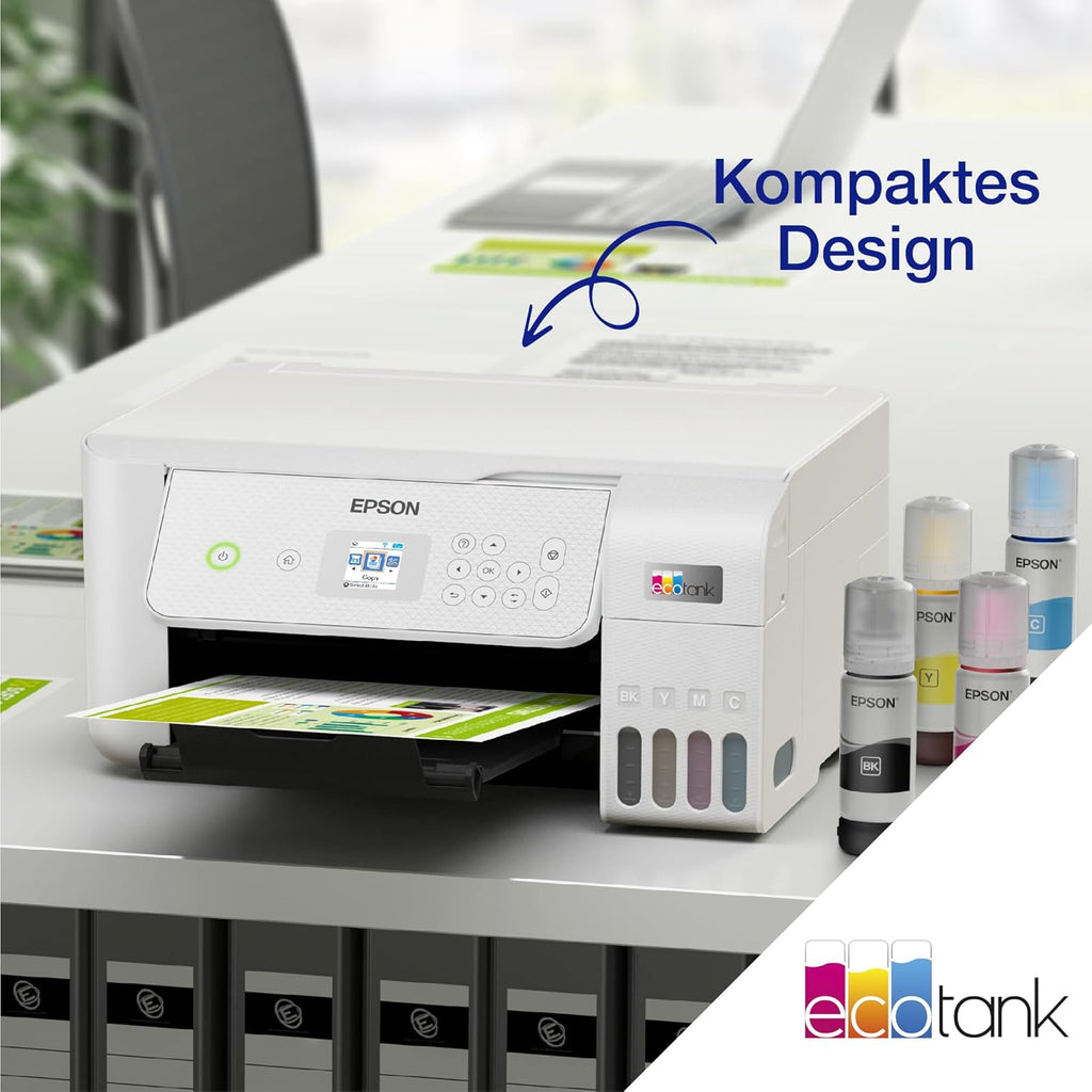 Impresora multifunción de inyección de tinta Wi-Fi Epson EcoTank ET-2826 A4, con un suministro de tinta incluido de hasta 3 años