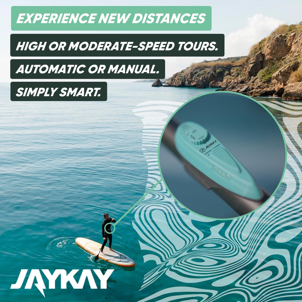 JayKay Sup E-Fin | Aleta eléctrica para tabla de SUP, kayak y windsurf | hasta 6 horas de