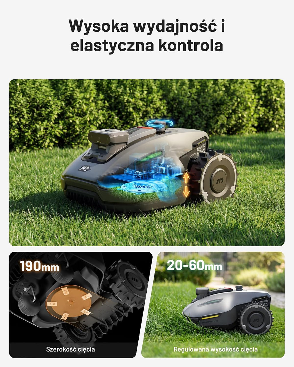 MAMMOTION YUKA mini 2 500 robot koszący bez przewodu, Zalec. 500 m²