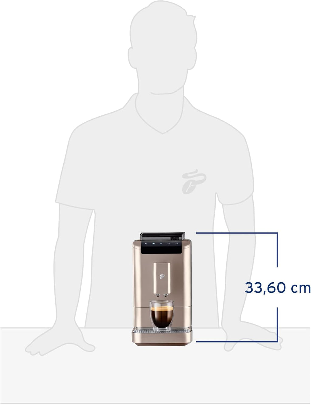 Cafetera superautomática Tchibo Esperto2 Caffè con función para 2 tazas para Caffè Crema y Espresso, Granite Black - INCLUYE set de degustación de café GRATIS