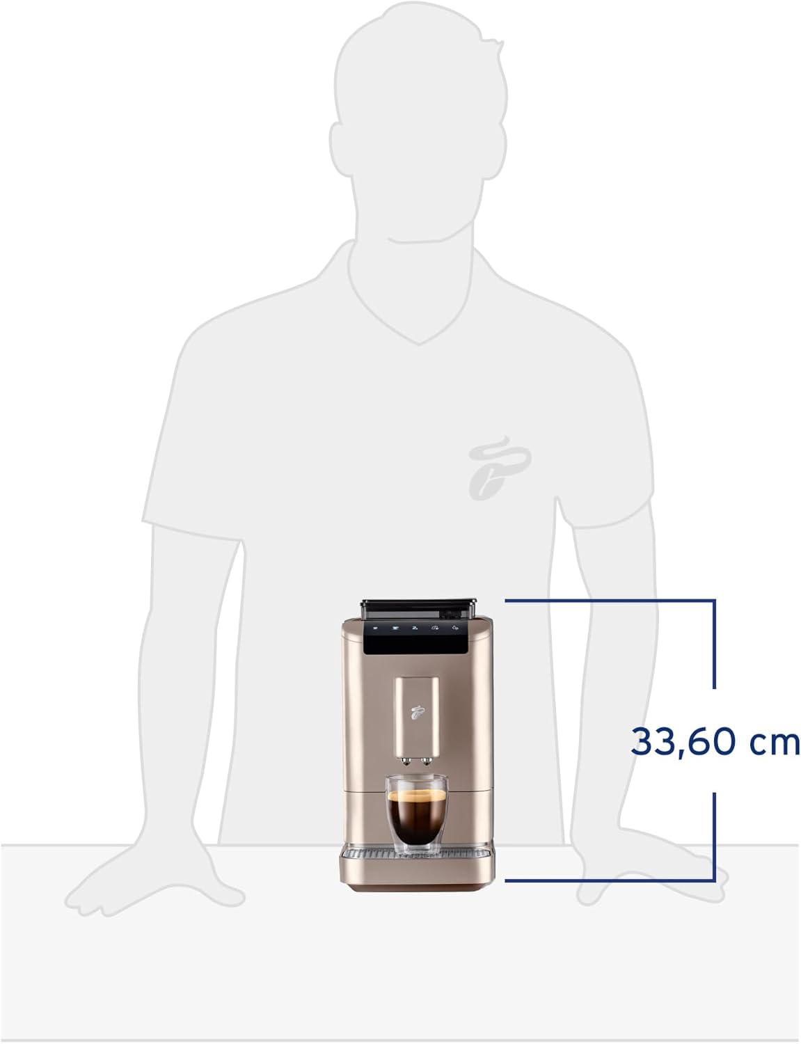 Cafetera superautomática Tchibo Esperto2 Caffè con función para 2 tazas para Caffè Crema y Espresso, Granite Black - INCLUYE set de degustación de café GRATIS