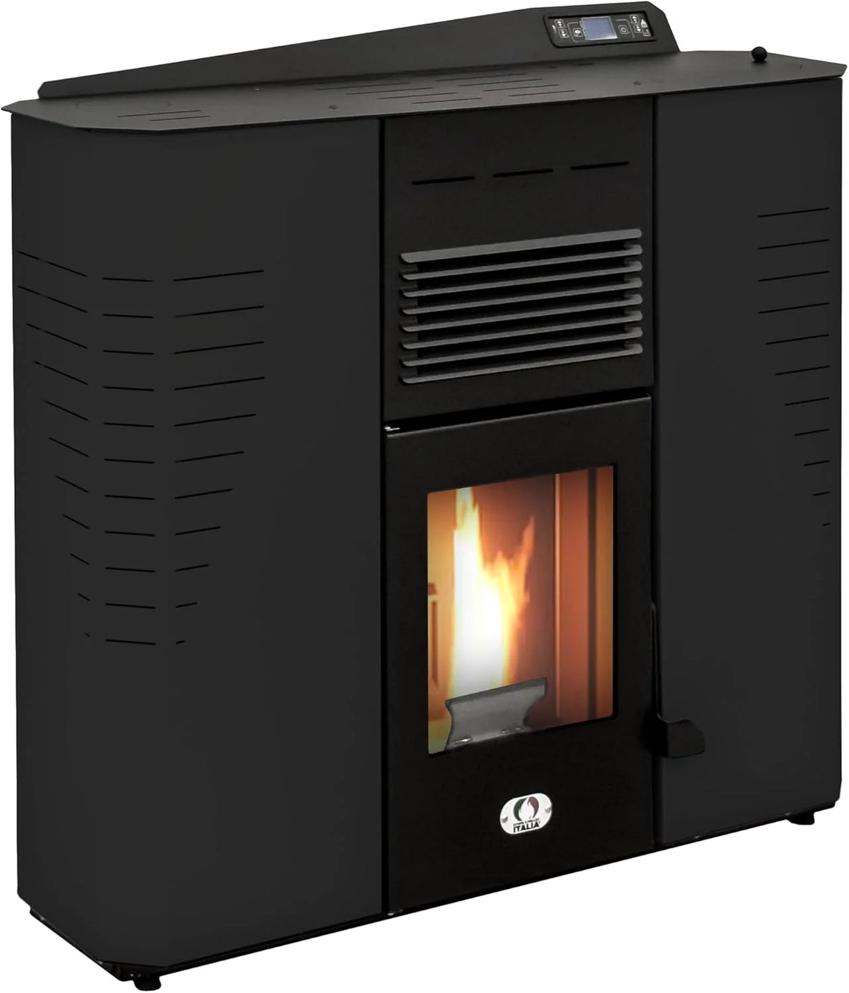 STUFE A PELLET ITALIA - Marmolada 14 kW - Wydajność 92%, Ogrzewa 130 m², 5 prędkości i mocy, autonomia 19 h, programowalny, CZARNY