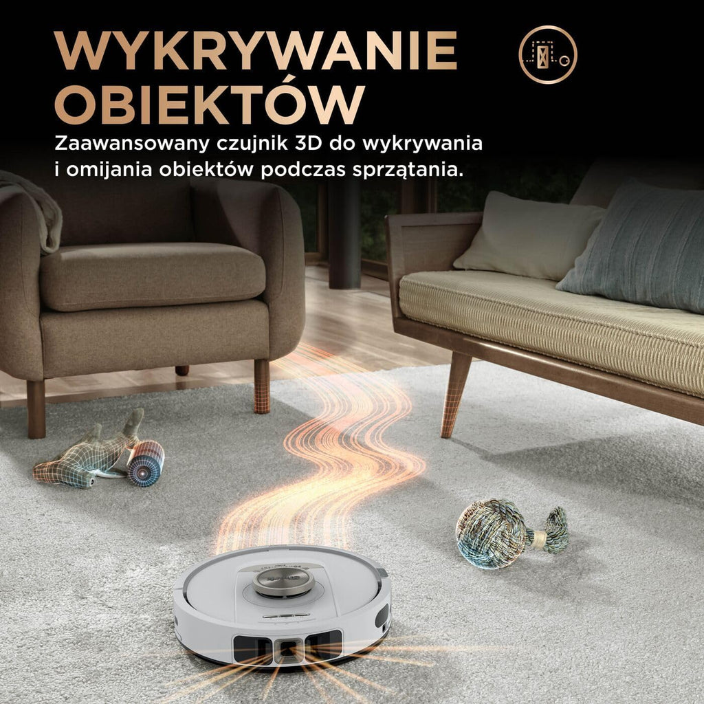 Shark PowerDetect Robot odkurzająco-mopujący 2 w 1, automatyczne opróżnianie, napełnianie i czyszczenie NeverTouch Pro (60 dni), 3D i LiDAR, NeverStuck, WiFi/aplikacja, biały, AV2800ZEEUWH